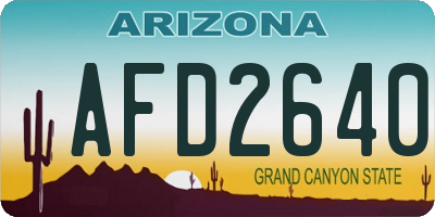 AZ license plate AFD2640
