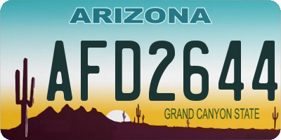 AZ license plate AFD2644