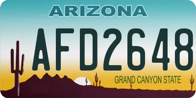 AZ license plate AFD2648
