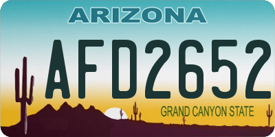 AZ license plate AFD2652