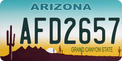 AZ license plate AFD2657