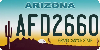 AZ license plate AFD2660