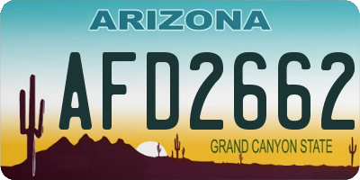 AZ license plate AFD2662