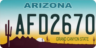 AZ license plate AFD2670