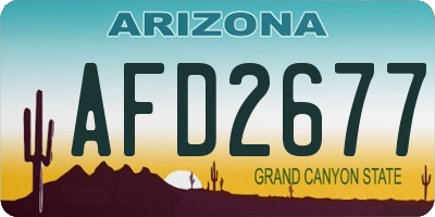 AZ license plate AFD2677