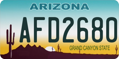 AZ license plate AFD2680