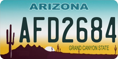 AZ license plate AFD2684
