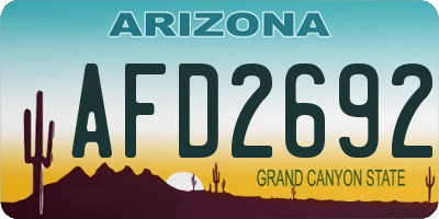 AZ license plate AFD2692