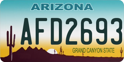 AZ license plate AFD2693