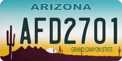 AZ license plate AFD2701