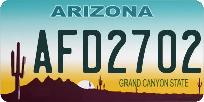 AZ license plate AFD2702
