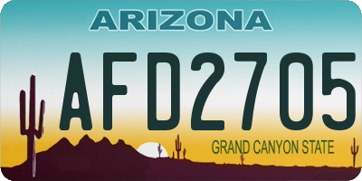 AZ license plate AFD2705
