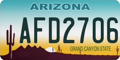 AZ license plate AFD2706