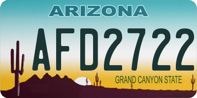 AZ license plate AFD2722