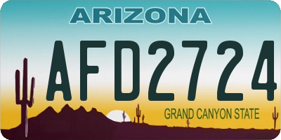 AZ license plate AFD2724