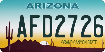 AZ license plate AFD2726