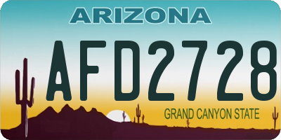 AZ license plate AFD2728