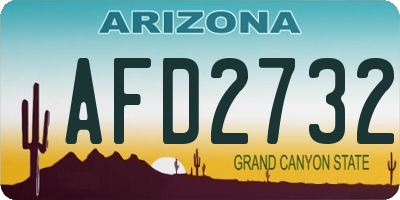 AZ license plate AFD2732