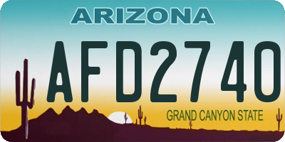 AZ license plate AFD2740