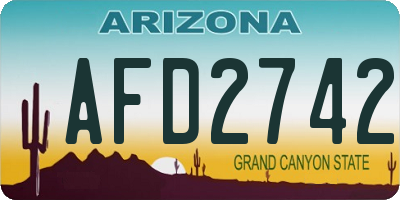 AZ license plate AFD2742