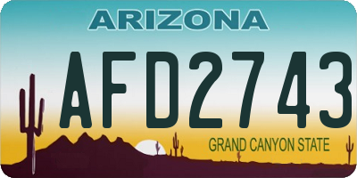 AZ license plate AFD2743