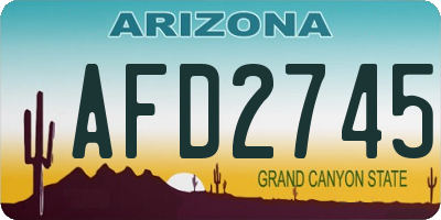 AZ license plate AFD2745