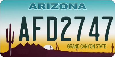 AZ license plate AFD2747