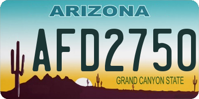 AZ license plate AFD2750