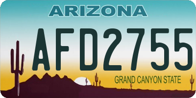 AZ license plate AFD2755