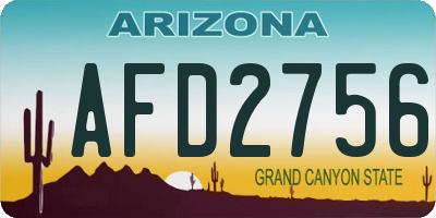 AZ license plate AFD2756