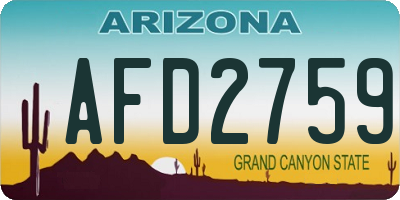 AZ license plate AFD2759
