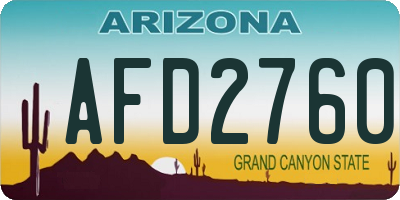 AZ license plate AFD2760