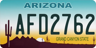 AZ license plate AFD2762