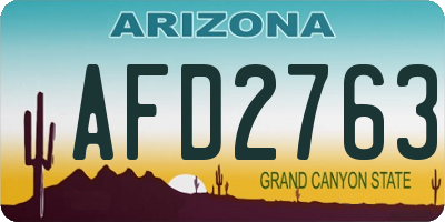 AZ license plate AFD2763