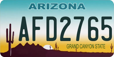 AZ license plate AFD2765