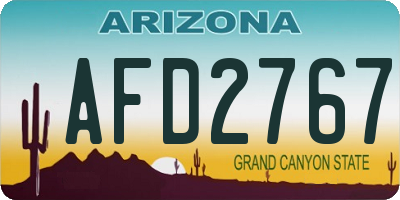 AZ license plate AFD2767