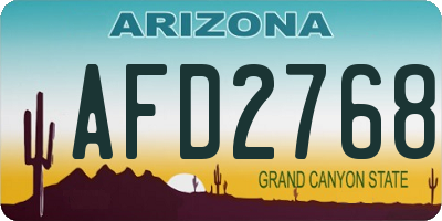 AZ license plate AFD2768