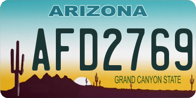 AZ license plate AFD2769