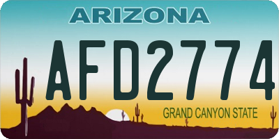 AZ license plate AFD2774