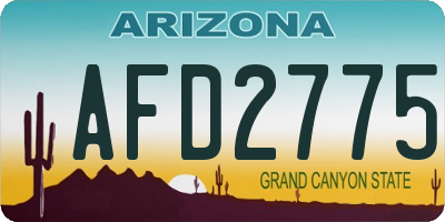 AZ license plate AFD2775