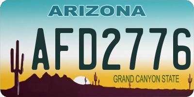 AZ license plate AFD2776