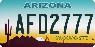 AZ license plate AFD2777