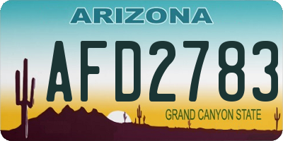 AZ license plate AFD2783