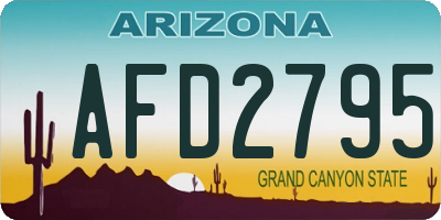 AZ license plate AFD2795
