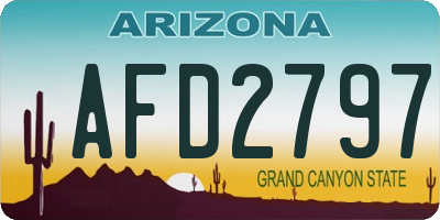 AZ license plate AFD2797
