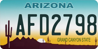 AZ license plate AFD2798