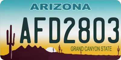 AZ license plate AFD2803