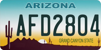 AZ license plate AFD2804