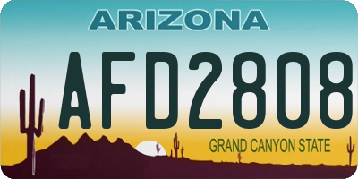 AZ license plate AFD2808