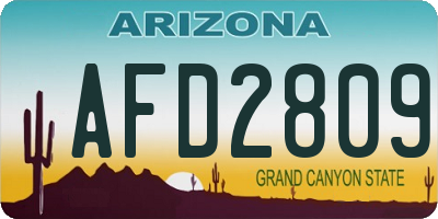 AZ license plate AFD2809